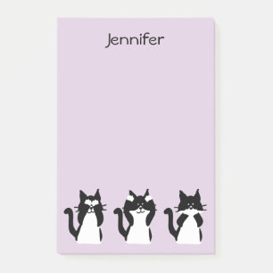 Smokingkatter Tre Visa Kattungar Ljus Lila Post-it Block