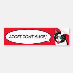 Smokingkattkärlek adopterar en skyddkattbildekal bildekal