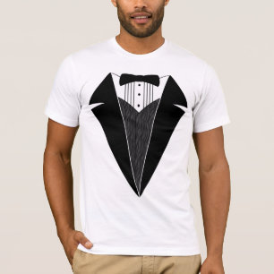 SmokingT-tröja, vit med svart Bowtie T Shirt