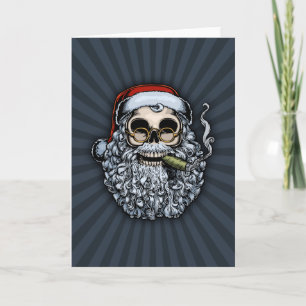 Smokin'Santa Skull Helgkort