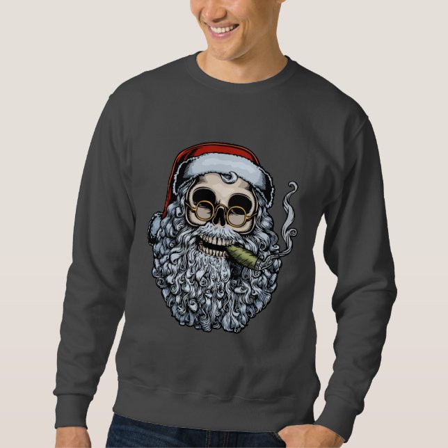 Smokin'Santa Skull Sweatshirt (Framsida)