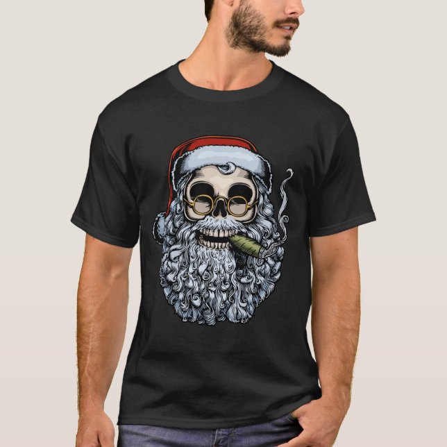 Smokin'Santa Skull T-shirt (Framsida)