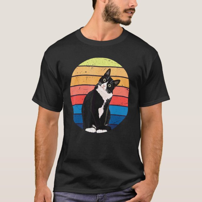Smokkattspresent Retro färger för djurälskare T Shirt (Framsida)