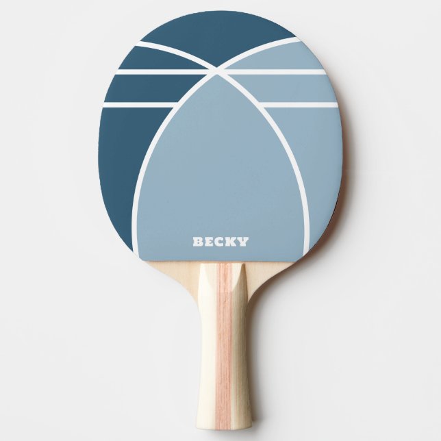 Smoky Blue Personalized Ping Pong Paddle Pingisracket (Framsidan)