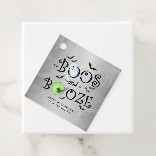 Smoky Grått Boos & Sprit Halloween Gåvor Etiketter (På plats)