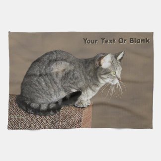 Smoky Grått Tabby katt Kökshandduk