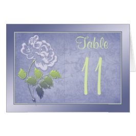 Smoky Lavender Peony med Grönt Bordsnummer Card Hälsningskort
