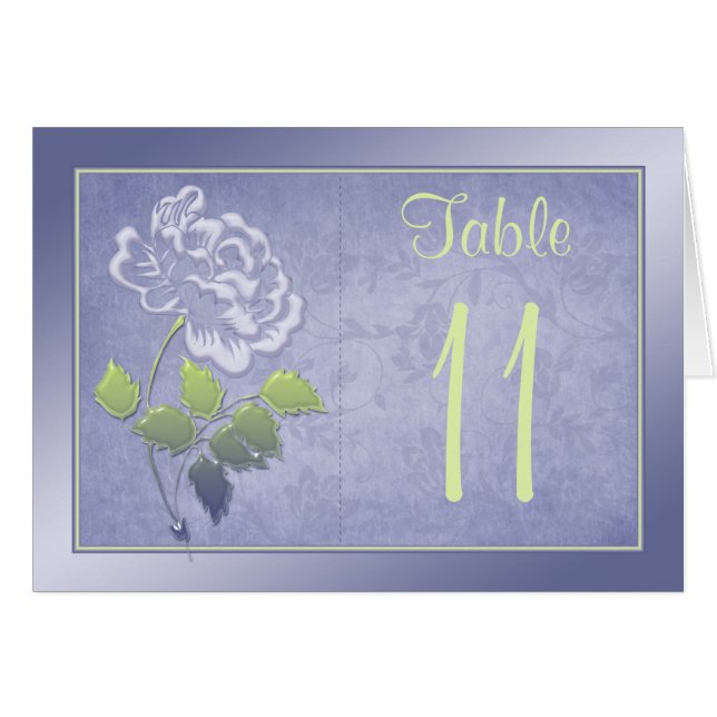 Smoky Lavender Peony med Grönt Bordsnummer Card Hälsningskort (Framsidan Horizontal)