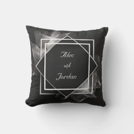 Smoky Mesh Lagrar Elegant Black Bröllop Kudde