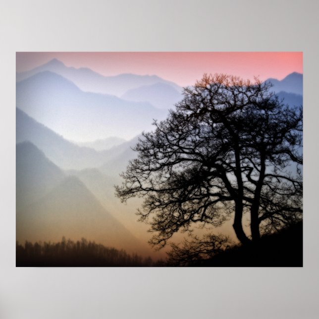 Smoky Mountain Sunset från Blue Ridge Parkway Poster (Framsidan)