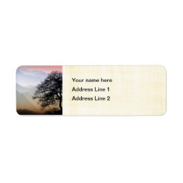 Smoky Mountain Sunset från Blue Ridge Parkway Returadress Etikett