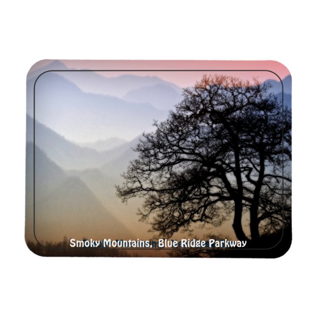 Smoky Mountains Blue Ridge Parkway GSMNP Photo Magnet (Horisontell)