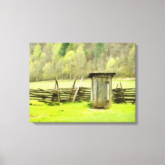 Smoky Mountains Outhouse Canvastryck (Framsida)