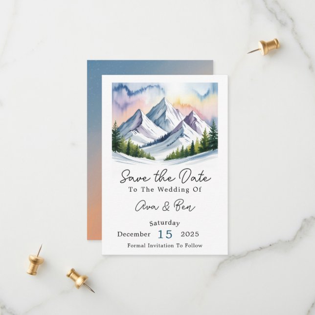 Smoky Mountains Winter Wedding Spara Datumet (Fram/Back In Situ)