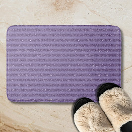 Smoky Plum Glitter Style Horizontal Stripes Badrumsmatta