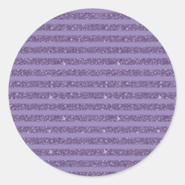 Smoky Plum Glitter Style Horizontal Stripes Runt Klistermärke