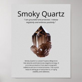 Smoky Quartz Crystal Beteckning Poster