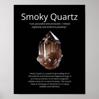 Smoky Quartz Stone Crystal Beteckning Poster