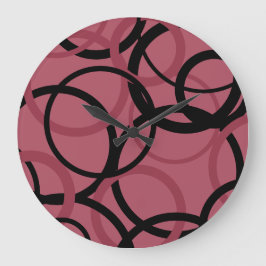 Smoky Topaz and Black Circles Stor Klocka