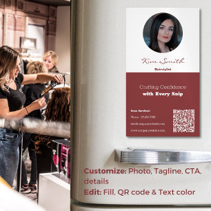 Smoky Topaz White Professionell Hair Stylist CTA Magnetiska Visitkort