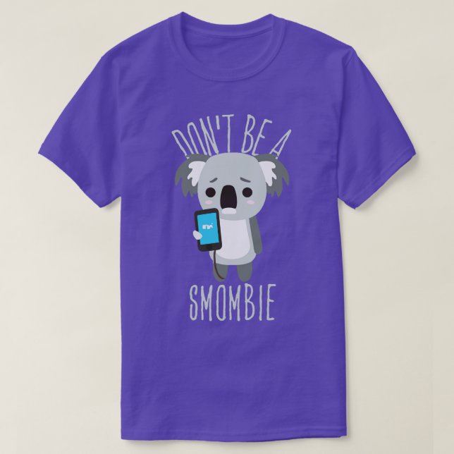 Smombie Coala Bored Coala med Mobile Mobil 3 T Shirt (Design framsida)