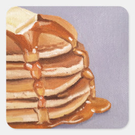 Smömjölk Pancakes Shortstack Breakfast Paining Fyrkantigt Klistermärke