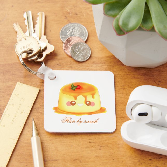 Smooth and Creamy Caramel Spain Flan Nyckelring (Skrivbord)