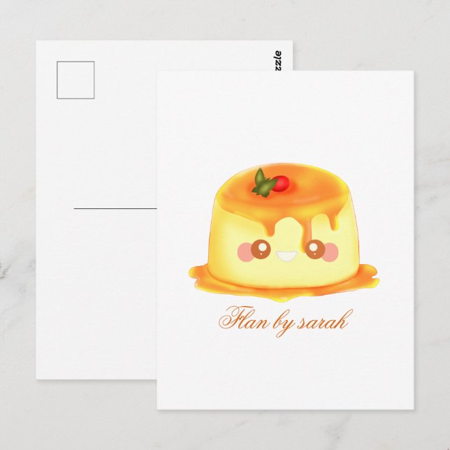 Smooth and Creamy Caramel Spain Flan Vykort (Fram/baksida)