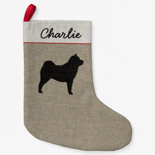 Smooth Chow Hund Silhouette Personlig Julafton Liten Julstrumpa
