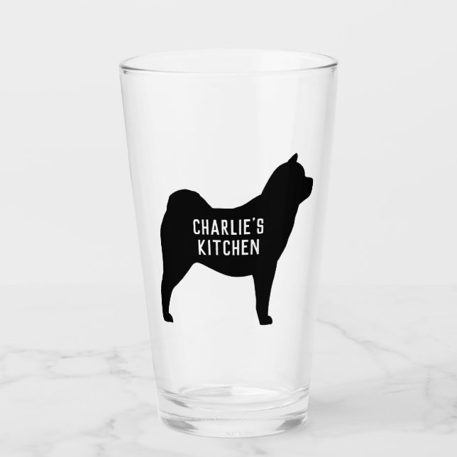 Smooth Chow Silhouette Personlig Hund aveln Glaskopp (Framsida)