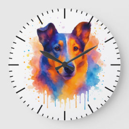Smooth Collie Clock Stor Klocka