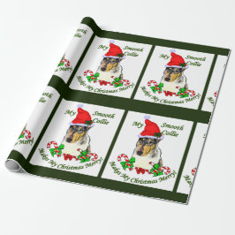 Smooth Collie jul Merry Presentpapper