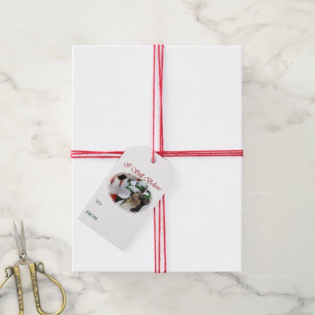 Smooth Collie jul Presentetikett (Med Snöre)