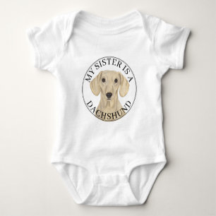 Smooth Cream Dachshund Hund Big Sister T Shirt