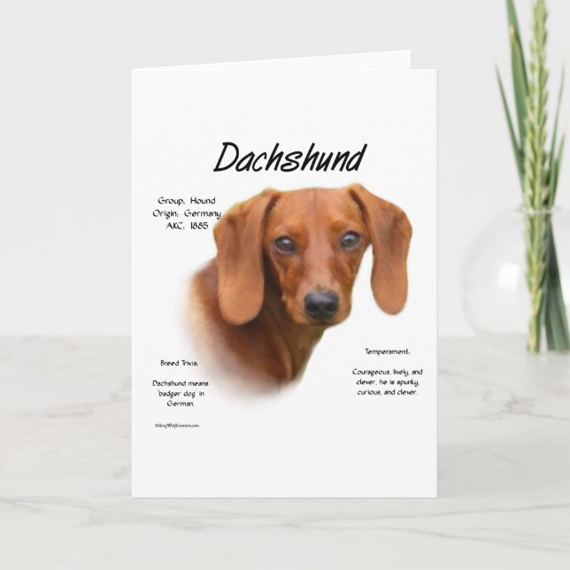 Smooth Dachshund Möt rasen Helgkort (Framsida)