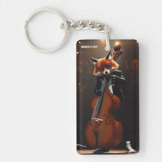 Smooth Fox Bassist Stage Lights Jazz Keychain