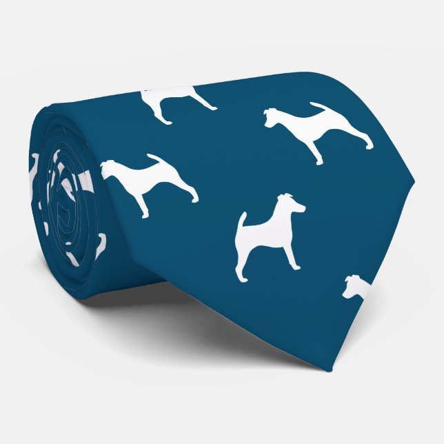 Smooth Fox Terrier Hund Silhouettes Mönster Blue Slips (Rullad)