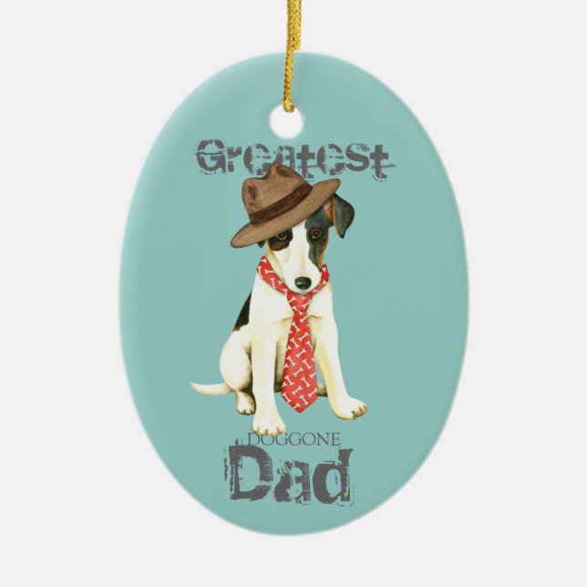Smooth Fox Terrier Pappa Ceramic Ornament (Framsidan)