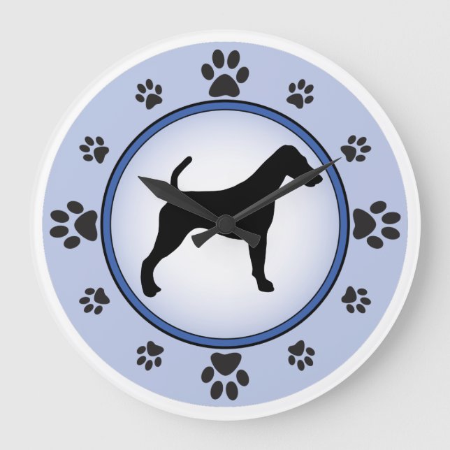 Smooth Fox Terrier Sihouette Stor Klocka (Framsida)