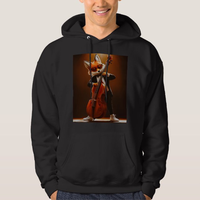Smooth Jazz Räv Dubbelbasist Hoodie (Framsida)