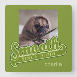 SMOOTH med DITT FOTO och NAMN anpassad väggklocka