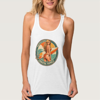 Smooth Ride Coastal Supply | Surf Pin-up-grafik Linne Med Racerback
