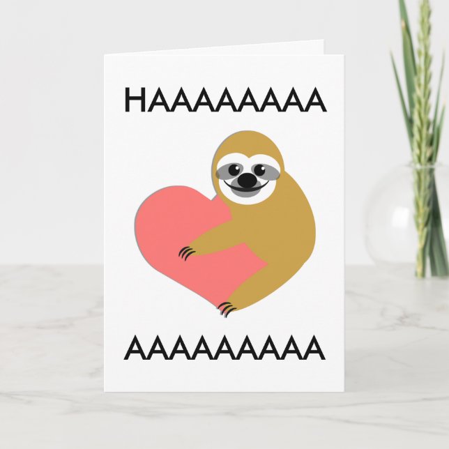 Smooth Sloth Valentines dag II Helgkort (Framsida)