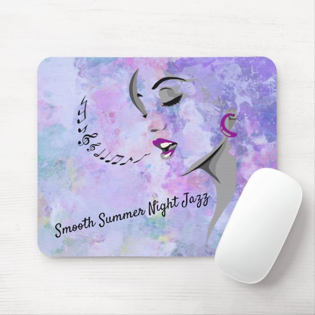 Smooth Summer Night Jazz Abstrakt Lavender Musmatta (Med mus)
