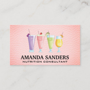 Smoothie Drinks Rosa Leather Visitkort