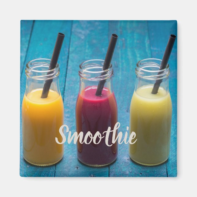 Smoothie juice dricker mango orange kiwi-gåva magnet (Framsidan)