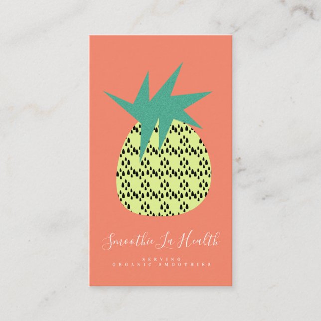 Smoothie Milkshake Frukt Pop Ananas Visitkort (Framsida)