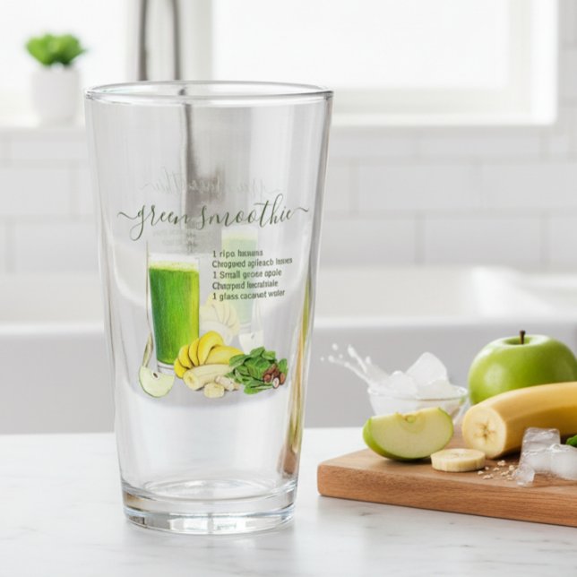 Smoothie Watercolor Recipe Juice Fruit Grönt Glaskopp (Skapare uppladdad)