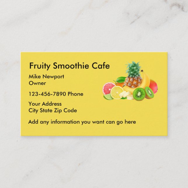 SmoothieCafe Businesscards Visitkort (Framsida)