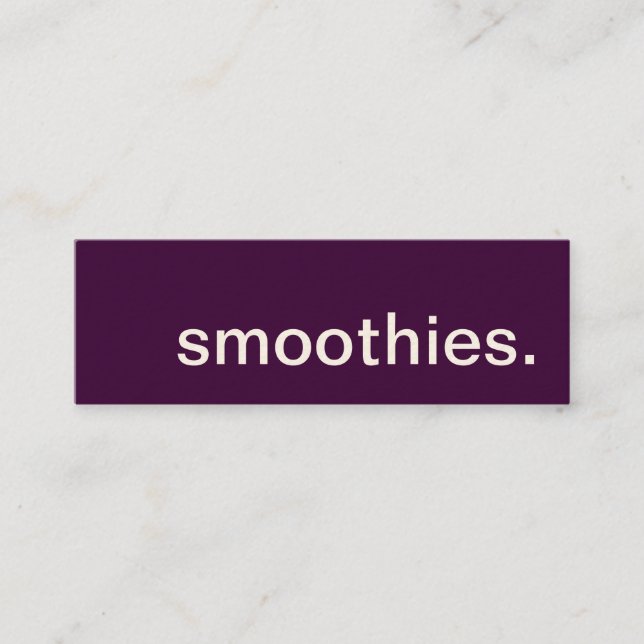 smoothies. lojalitetstansmaskinkort lojalitetskort (Framsida)